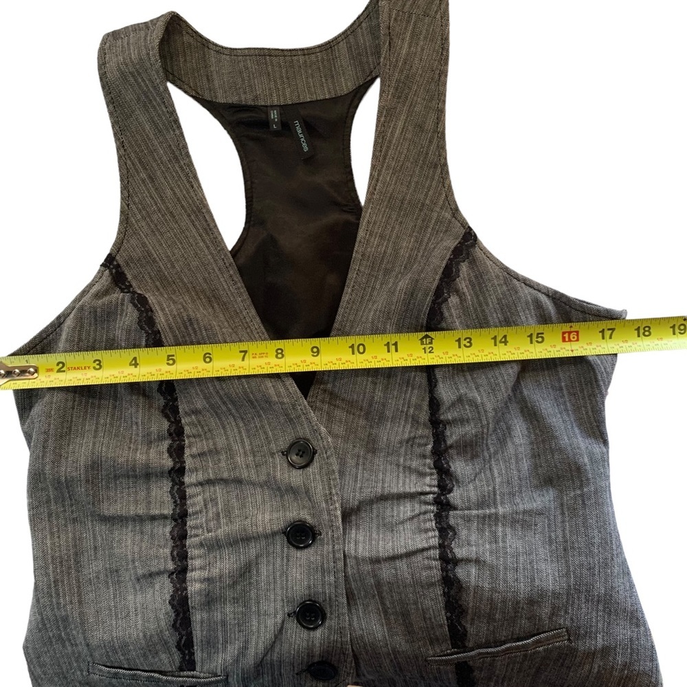 Maurice’s Women’s Large Vest Button front Gray - Picture 6 of 9